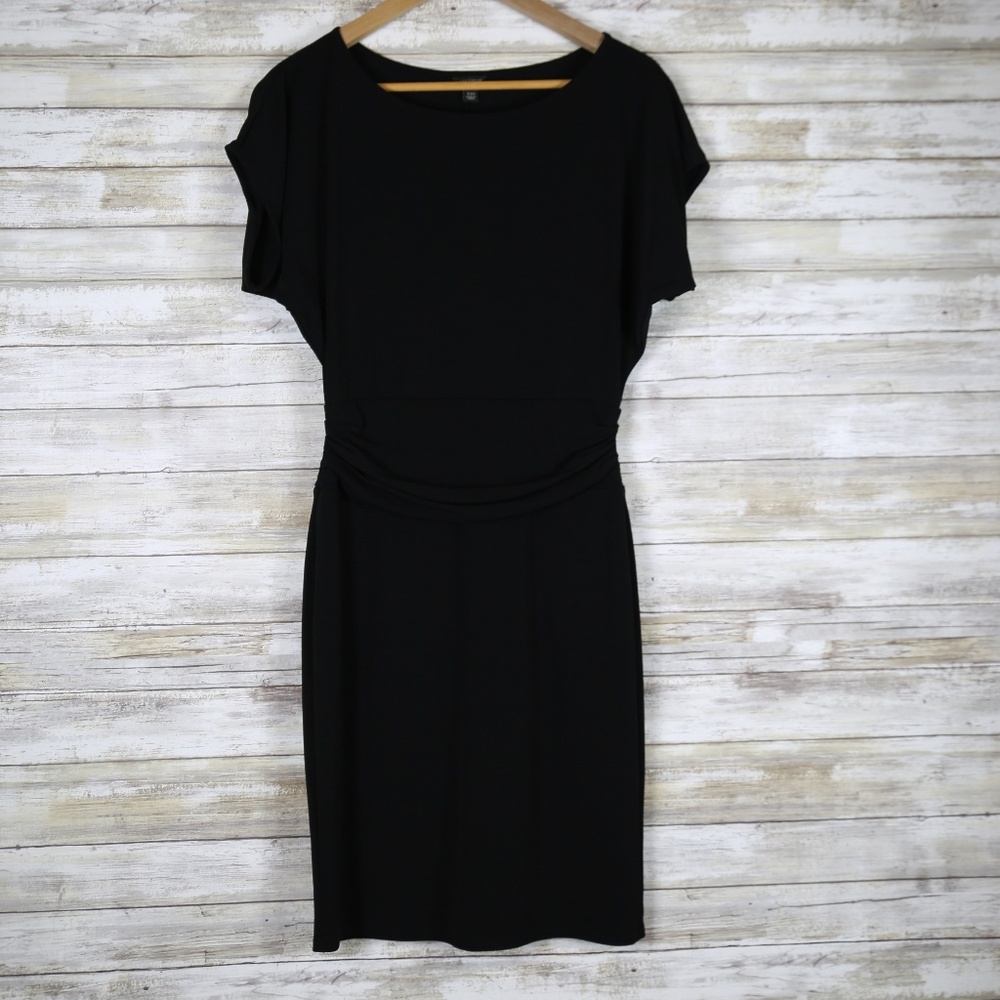 Ann Taylor Black Dress Ruffled Waist Loose Top